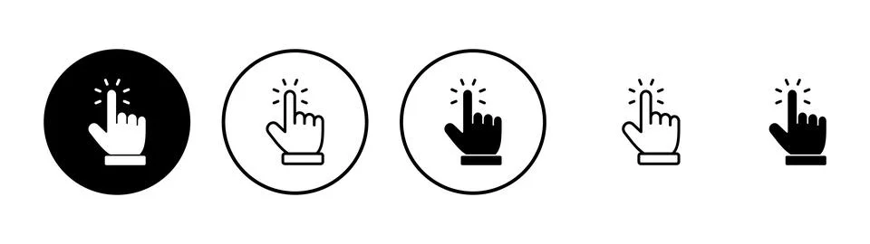Hand cursor icon vector. cursor sign and symbol. hand cursor icon clik イラスト素材