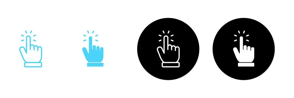 Hand cursor icon vector. cursor sign and symbol. hand cursor icon clik Stock Illustration