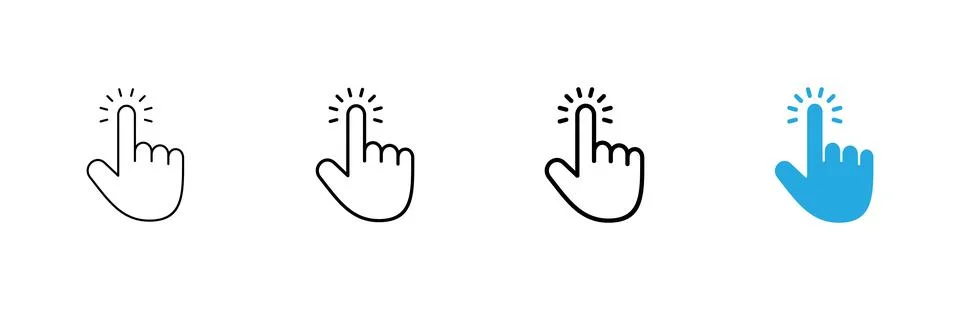 Hand cursor icon vector. cursor sign and symbol. hand cursor icon clik Stock Illustration