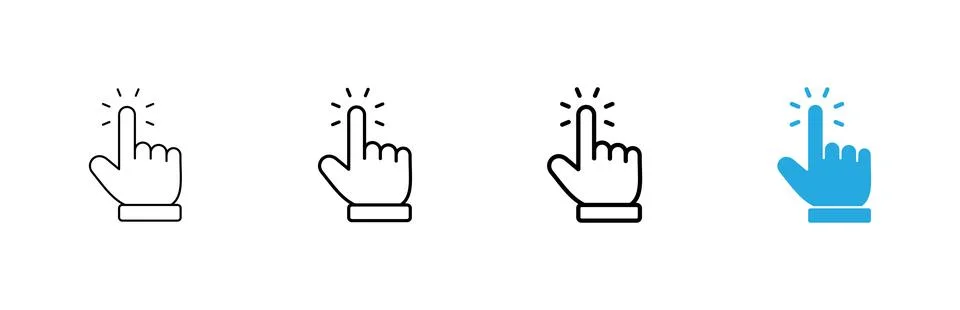 Hand cursor icon vector. cursor sign and symbol. hand cursor icon clik Stock Illustration
