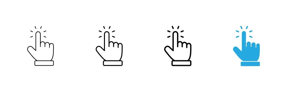 Hand cursor icon vector. cursor sign and symbol. hand cursor icon clik Ilustración de archivo