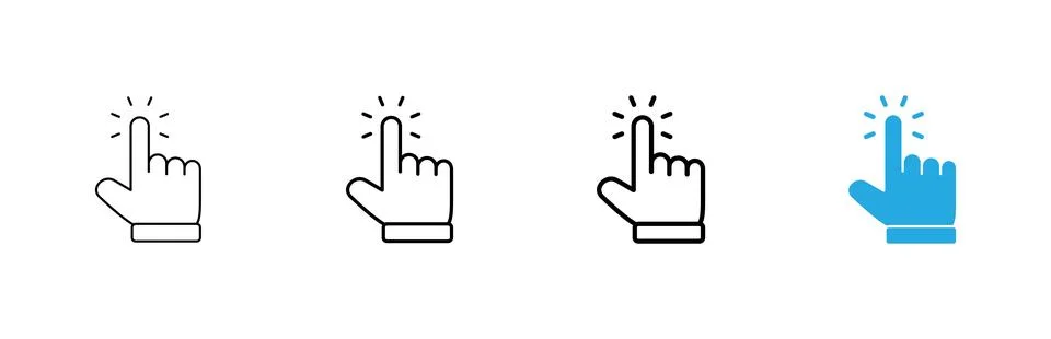 Hand cursor icon vector. cursor sign and symbol. hand cursor icon clik Stock Illustration