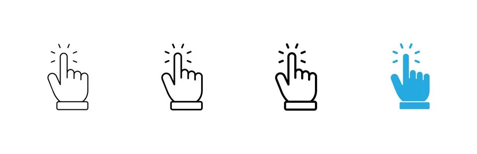 Hand cursor icon vector. cursor sign and symbol. hand cursor icon clik Stock Illustration