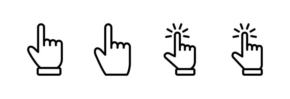 Hand cursor icon vector illustration. cursor sign and symbol. hand cursor i.. Stock Illustration