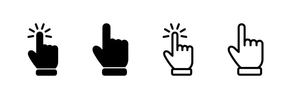 Hand cursor icon vector illustration. cursor sign and symbol. hand cursor i.. Illustrazione stock