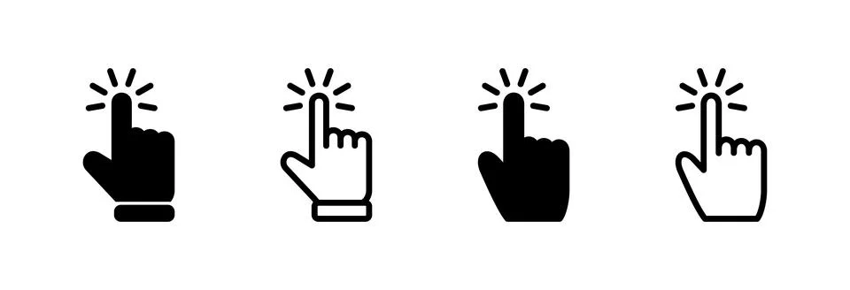 Hand cursor icon vector illustration. cursor sign and symbol. hand cursor i.. Stock Illustration