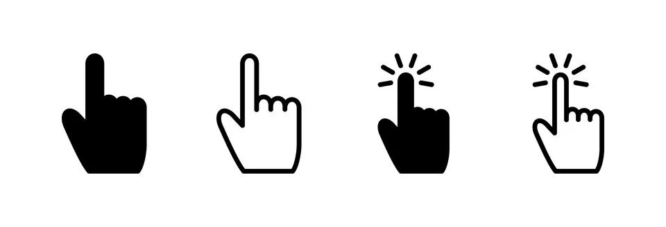 Hand cursor icon vector illustration. cursor sign and symbol. hand cursor i.. Stock Illustration