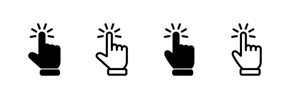 Hand cursor icon vector illustration. cursor sign and symbol. hand cursor i.. Stock Illustration