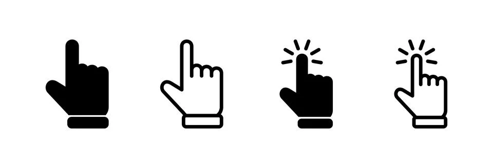 Hand cursor icon vector illustration. cursor sign and symbol. hand cursor i.. Stock Illustration