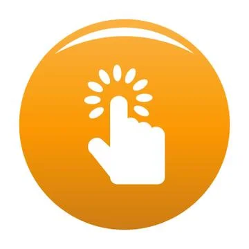 Hand cursor icon vector orange Illustrazione stock