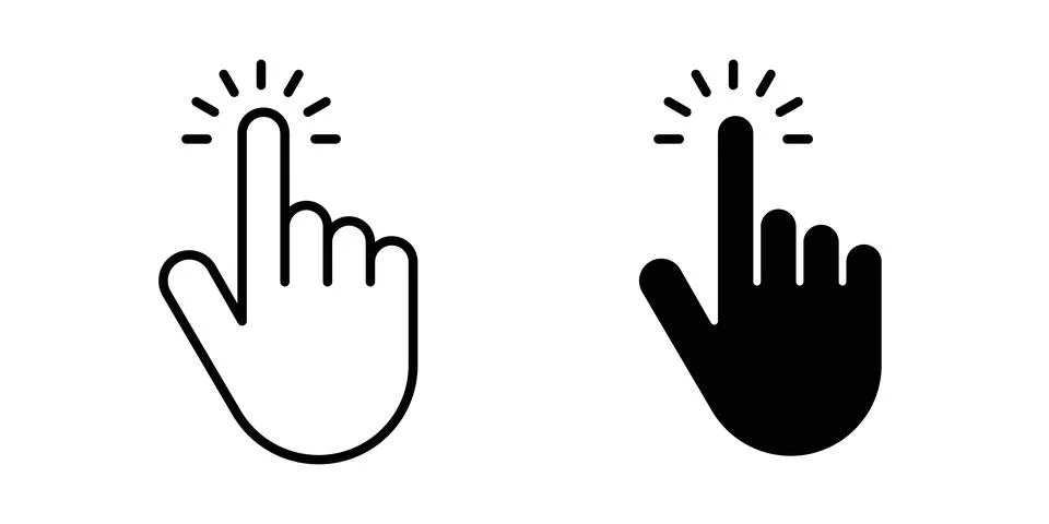 Hand cursor icon vector, symbol, logo illustrations Stock Illustration