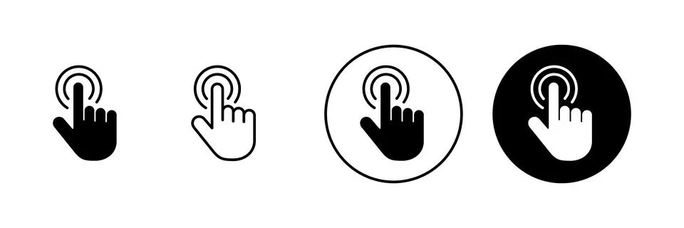 Hand cursor icons set. cursor sign and symbol. hand cursor icon clik Stock-Illustration