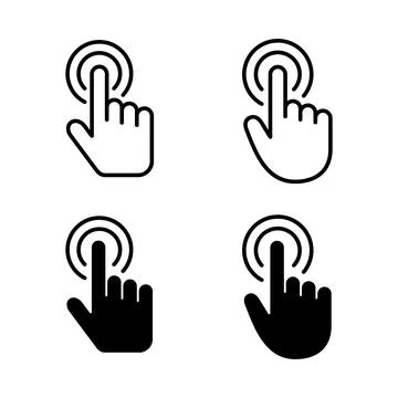 Hand cursor icons vector. cursor sign and symbol. hand cursor icon clik Stock Illustration