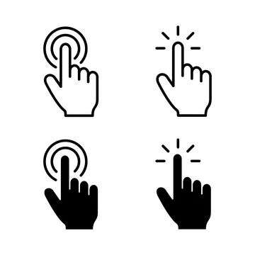 Hand cursor icons vector. cursor sign and symbol. hand cursor icon clik Illustrazione stock