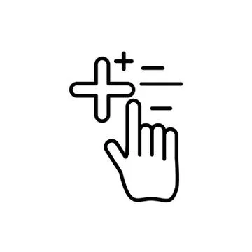 Hand cursor index with add pluss symbol 스톡 일러스트