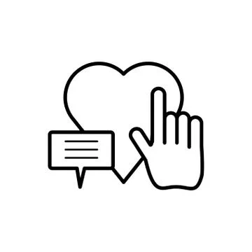 Hand cursor index with heart Stockillustratie