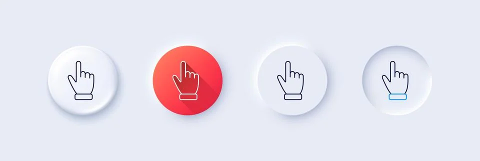 Hand cursor line icon. Click action sign. Line icons. Vector Stock Illustration