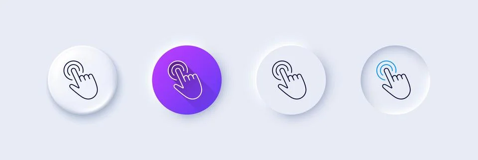 Hand cursor line icon. Click action sign. Line icons. Vector Illustrazione stock
