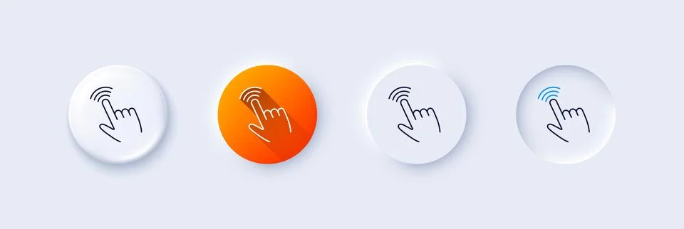 Hand cursor line icon. Click action sign. Line icons. Vector Illustrazione stock