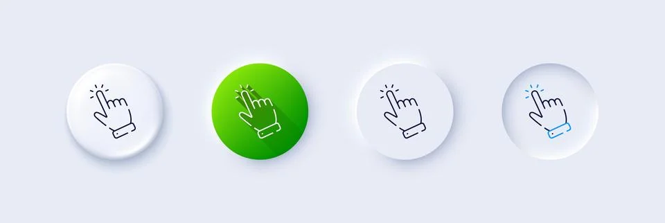 Hand cursor line icon. Click action sign. Line icons. Vector Stock Illustration