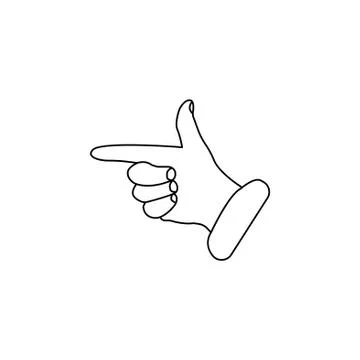 Hand cursor line icon. Vector black on white background Stock Illustration