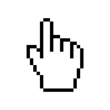 Hand cursor mouse icon. Cursor pixel pointer. Vector web finger click icon Stock Illustration