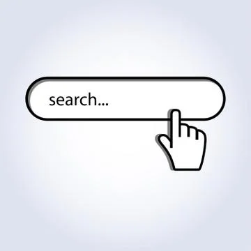 Hand cursor mouse on search Stock Illustration