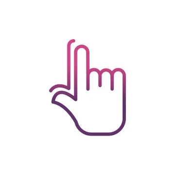 Hand cursor network social media icon line Illustrazione stock