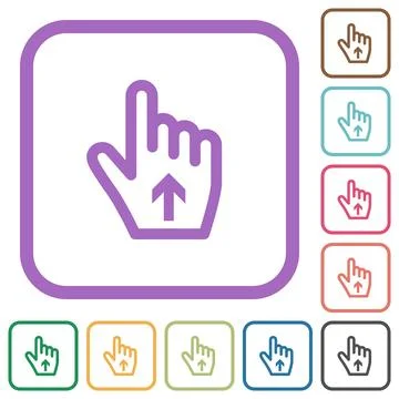 Hand cursor up outline simple icons Stock Illustration