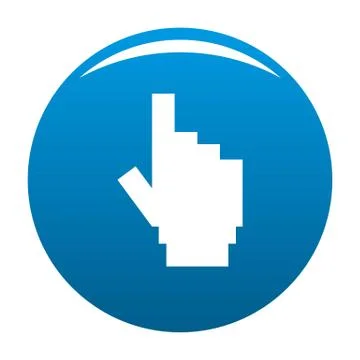 Hand cursor pixel icon blue vector Illustrazione stock