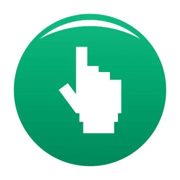 Hand cursor pixel icon green Illustrazione stock