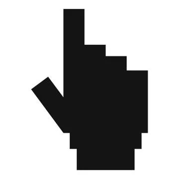 Hand cursor pixel icon, simple black style Stock Illustration