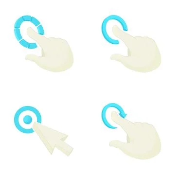 Hand cursor pointer icons set for clicking and touching Stock Illustration