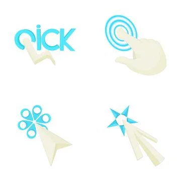 Hand cursor pointer user interface clicking interaction concept Ilustración de archivo
