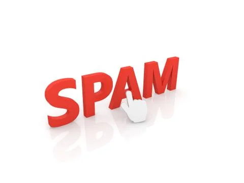 Hand cursor points to spam. Stock Illustration