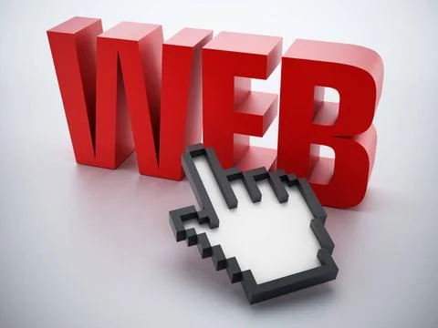 Hand cursor on red web word Hand cursor on red web word. Copyright: xZoona... Stock Photos