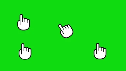 Hand Cursor Set Moving in Different Directions on Green Screen Background 4.. Stock Footage 309579680