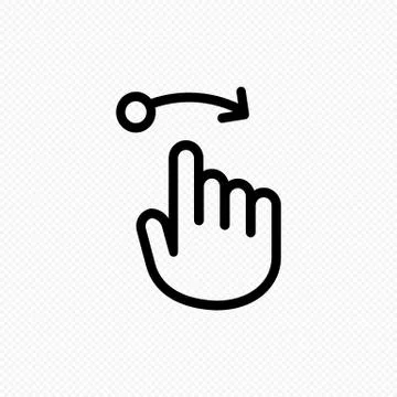 Hand cursor touch screen gestures icon. Swipe to right icon. Vector on isolat Stock Illustration