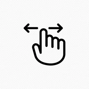 Hand cursor touch screen gestures icon. Swipe to left and right icon. Vector  イラスト素材