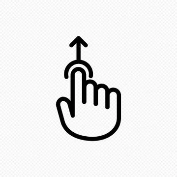 Hand cursor touch screen gestures icon. Swipe up icon. Vector on isolated tra イラスト素材