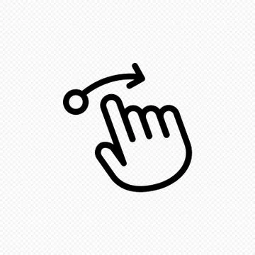 Hand cursor touch screen gestures icon. Swipe to left, right and up icon. Vec イラスト素材