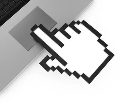 Hand cursor touching touchpad Stock Illustration