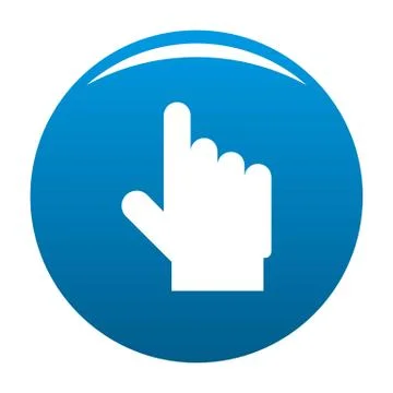 Hand cursor website icon blue vector Stock Illustration