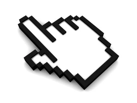 Hand cursor on white background Stock Illustration