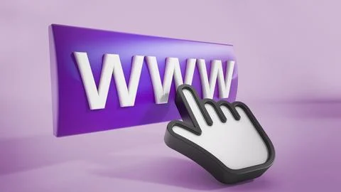 Hand cursor on www button Ilustración de archivo