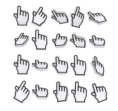 Hand cursors 3d Stock Illustration