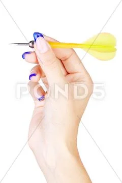 Hand with dart arrow Stock Photos