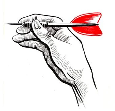 Hand with a dart Stock Illustration