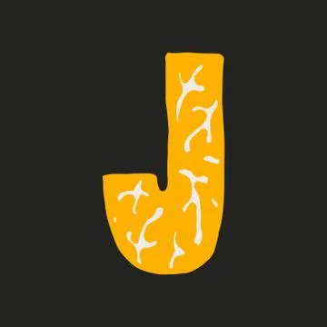 Hand dawn vector letter J isolated on white background Stock Illustration