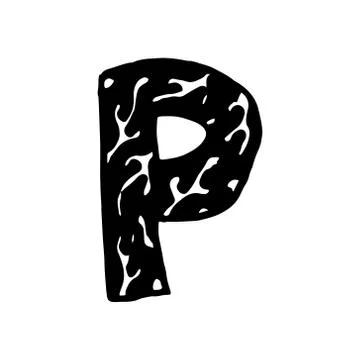 Hand dawn vector letter P isolated on white background Stock Illustration